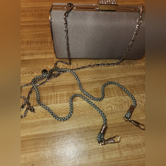 LULU TOWNSEND Silver Satin Evening Clutch/Bag - Picture 3 of 14